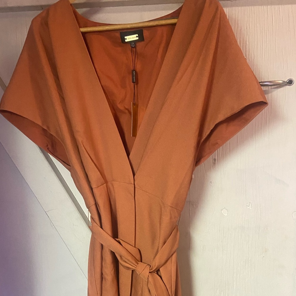 Nwt Alexia Admor apricot orange Iris wrap Dress ladies plus 2X 
Vneck cap sleeve - Picture 7 of 7